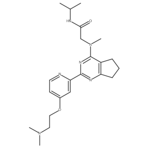 2-((2-(4-(2-(Dimethylamino)ethoxy)pyridin-2-yl)-6,7-dihydro-5H-cyclopenta[d]pyrimidin-4-yl)(methyl)amino)-N-isopropylacetamide结构式