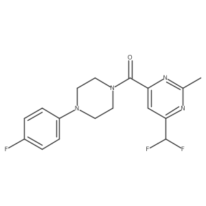 4-(Difluoromethyl)-6-[4-(4-fluorophenyl)piperazine-1-carbonyl]-2-methylpyrimidine Structure