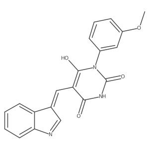 5-(1H-Indol-3-ylmethylene)-1-(3-methoxy-phenyl)-pyrimidine-2,4,6-trione Structure