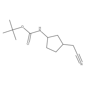 tert-butyl N-[(1S,3R)-3-(cyanomethyl)cyclopentyl]carbamate Structure
