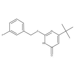 6-(tert-butyl)-2-[(3-fluorobenzyl)sulfanyl]-4(3H)-pyrimidinone结构式