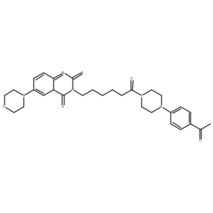 3-{6-[4-(4-Acetylphenyl)piperazin-1-yl]-6-oxohexyl}-6-(morpholin-4-yl)-2-sulfanylidene-1,2,3,4-tetrahydroquinazolin-4-one Structure