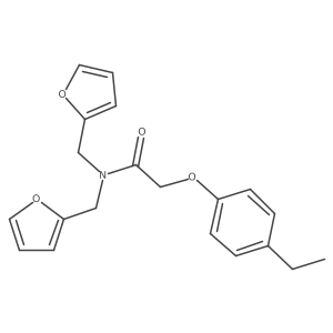2-(4-ethylphenoxy)-N,N-bis(2-furylmethyl)acetamide Structure