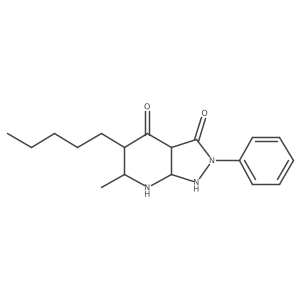 6-Methyl-5-pentyl-2-phenyl-1,3a,5,6,7,7a-hexahydropyrazolo[3,4-b]pyridine-3,4-dione Structure