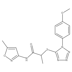 2-((1-(4-methoxyphenyl)-1H-tetrazol-5-yl)thio)-N-(5-methylisoxazol-3-yl)propanamide Structure