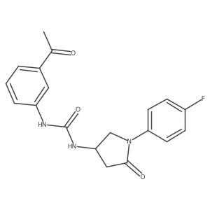 1-(3-Acetylphenyl)-3-[1-(4-fluorophenyl)-5-oxopyrrolidin-3-yl]urea结构式