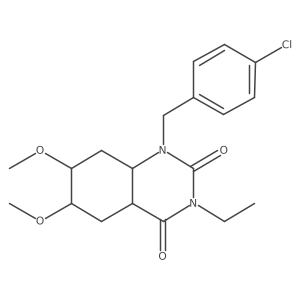 1-[(4-Chlorophenyl)methyl]-3-ethyl-6,7-dimethoxy-4a,5,6,7,8,8a-hexahydroquinazoline-2,4-dione Structure