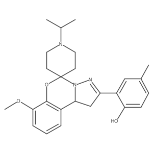 2-(1'-Isopropyl-7-methoxy-1,10b-dihydrospiro[benzo[e]pyrazolo[1,5-c][1,3]oxazine-5,4'-piperidin]-2-yl)-4-methylphenol结构式