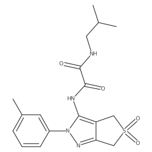 N1-(5,5-dioxido-2-(m-tolyl)-4,6-dihydro-2H-thieno[3,4-c]pyrazol-3-yl)-N2-isobutyloxalamide结构式