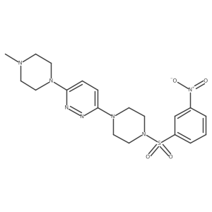 3-(4-Methylpiperazin-1-yl)-6-(4-((3-nitrophenyl)sulfonyl)piperazin-1-yl)pyridazine Structure