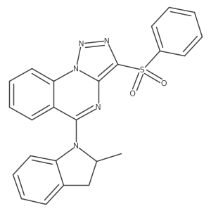 5-(2-methyl-2,3-dihydro-1H-indol-1-yl)-3-(phenylsulfonyl)[1,2,3]triazolo[1,5-a]quinazoline结构式