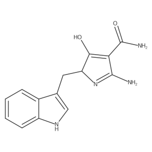 2-amino-5-(1H-indol-3-ylmethyl)-4-oxo-4,5-dihydro-1H-pyrrole-3-carboxamide Structure