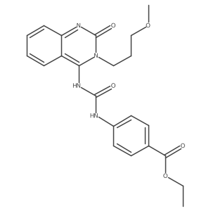 (E)-ethyl 4-(3-(3-(3-methoxypropyl)-2-oxo-2,3-dihydroquinazolin-4(1H)-ylidene)ureido)benzoate Structure