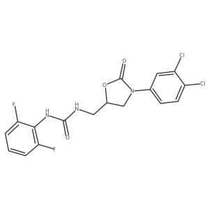1-((3-(3,4-Dichlorophenyl)-2-oxooxazolidin-5-yl)methyl)-3-(2,6-difluorophenyl)urea结构式