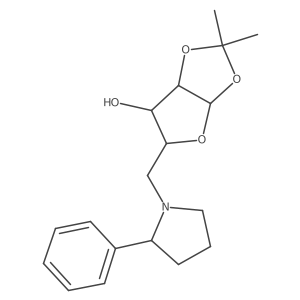 (3aR,5R,6S,6aR)-2,2-dimethyl-5-{[(2R)-2-phenylpyrrolidin-1-yl]methyl}-tetrahydro-2H-furo[2,3-d][1,3]dioxol-6-ol结构式