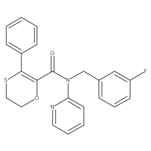 N-(3-fluorobenzyl)-3-phenyl-N-(pyridin-2-yl)-5,6-dihydro-1,4-oxathiine-2-carboxamide结构式