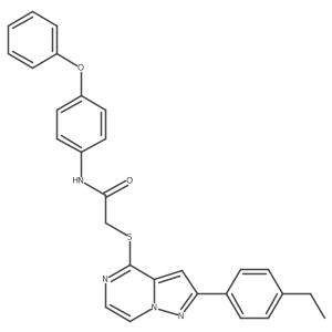 2-{[2-(4-ethylphenyl)pyrazolo[1,5-a]pyrazin-4-yl]sulfanyl}-N-(4-phenoxyphenyl)acetamide Structure