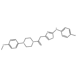 2-{2-[(4-Fluorophenyl)amino]-1,3-thiazol-4-yl}-1-[4-(4-methoxyphenyl)piperazin-1-yl]ethan-1-one Structure