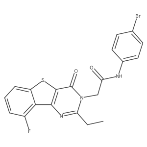 N-(4-bromophenyl)-2-(2-ethyl-9-fluoro-4-oxo[1]benzothieno[3,2-d]pyrimidin-3(4H)-yl)acetamide结构式