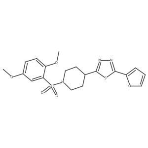 2-(1-((2,5-Dimethoxyphenyl)sulfonyl)piperidin-4-yl)-5-(furan-2-yl)-1,3,4-thiadiazole结构式