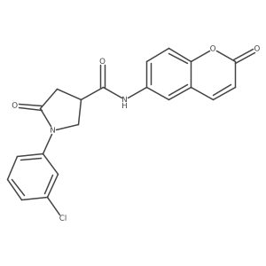 1-(3-chlorophenyl)-5-oxo-N-(2-oxo-2H-chromen-6-yl)pyrrolidine-3-carboxamide Structure