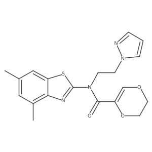 N-(2-(1H-pyrazol-1-yl)ethyl)-N-(4,6-dimethylbenzo[d]thiazol-2-yl)-5,6-dihydro-1,4-dioxine-2-carboxamide Structure
