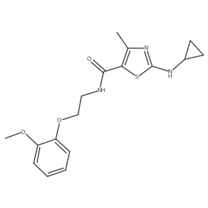 2-(cyclopropylamino)-N-[2-(2-methoxyphenoxy)ethyl]-4-methyl-1,3-thiazole-5-carboxamide结构式