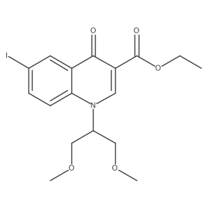 Ethyl 1-(1,3-dimethoxypropan-2-yl)-6-iodo-4-oxo-1,4-dihydroquinoline-3-carboxylate结构式