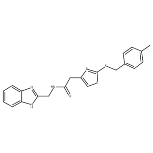 N-((1H-benzo[d]imidazol-2-yl)methyl)-2-(2-((4-methylbenzyl)thio)thiazol-4-yl)acetamide Structure