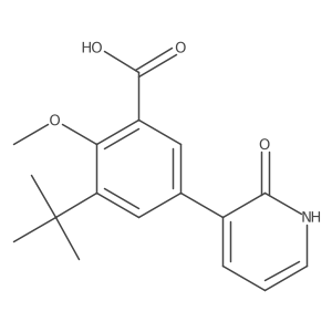 3-(Tert-butyl)-2-methoxy-5-(2-oxo-1,2-dihydropyridin-3-yl)benzoic acid结构式