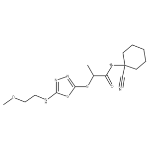 N-(1-cyanocyclohexyl)-2-({5-[(2-methoxyethyl)amino]-1,3,4-thiadiazol-2-yl}sulfanyl)propanamide结构式