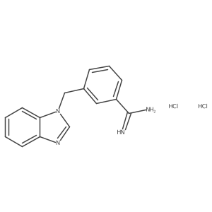 3-(1H-1,3-benzodiazol-1-ylmethyl)benzene-1-carboximidamide dihydrochloride结构式