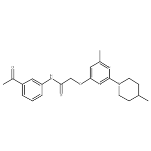 N-(3-acetylphenyl)-2-{[6-methyl-2-(4-methylpiperidin-1-yl)pyrimidin-4-yl]oxy}acetamide Structure