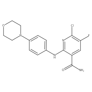 6-Chloro-5-fluoro-2-(4-morpholinophenylamino)nicotinamide结构式