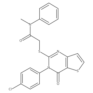 2-{[3-(4-chlorophenyl)-4-oxo-3,4-dihydrothieno[3,2-d]pyrimidin-2-yl]sulfanyl}-N-methyl-N-phenylacetamide结构式