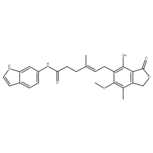 (4E)-6-(4-hydroxy-6-methoxy-7-methyl-3-oxo-1,3-dihydro-2-benzofuran-5-yl)-N-(1H-indol-6-yl)-4-methylhex-4-enamide Structure