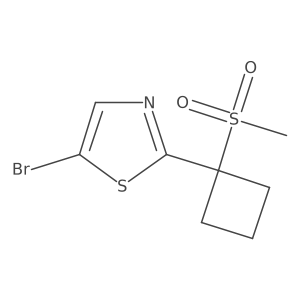 5-Bromo-2-(1-methylsulfonylcyclobutyl)-1,3-thiazole Structure