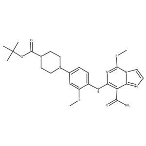1,1-Dimethylethyl 4-[4-[[8-(aminocarbonyl)-5-(methylthio)imidazo[1,2-c]pyrimidin-7-yl]amino]-3-methoxyphenyl]-1-piperazinecarboxylate Structure