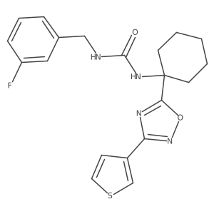 1-(3-Fluorobenzyl)-3-(1-(3-(thiophen-3-yl)-1,2,4-oxadiazol-5-yl)cyclohexyl)urea结构式