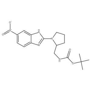 tert-butyl ((1-(5-nitro-1H-benzo[d]imidazol-2-yl)pyrrolidin-2-yl)methyl)carbamate Structure