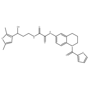 N-[3-(2,5-dimethylfuran-3-yl)-3-hydroxypropyl]-N'-[1-(thiophene-2-carbonyl)-1,2,3,4-tetrahydroquinolin-6-yl]ethanediamide Structure