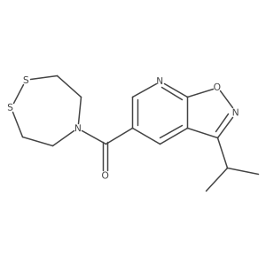 5-[3-(Propan-2-yl)-[1,2]oxazolo[5,4-b]pyridine-5-carbonyl]-1,2,5-dithiazepane结构式