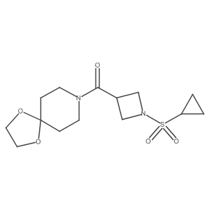 (1-(Cyclopropylsulfonyl)azetidin-3-yl)(1,4-dioxa-8-azaspiro[4.5]decan-8-yl)methanone结构式