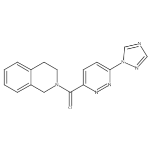 (6-(1H-1,2,4-triazol-1-yl)pyridazin-3-yl)(3,4-dihydroisoquinolin-2(1H)-yl)methanone结构式