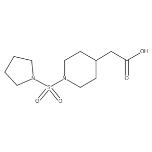 2-[1-(Pyrrolidine-1-sulfonyl)piperidin-4-yl]acetic acid结构式