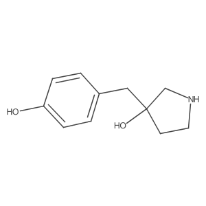 3-[(4-Hydroxyphenyl)methyl]pyrrolidin-3-ol结构式