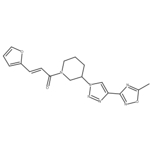 (2E)-3-(Furan-2-YL)-1-{3-[4-(5-methyl-1,2,4-oxadiazol-3-YL)-1H-1,2,3-triazol-1-YL]piperidin-1-YL}prop-2-EN-1-one结构式