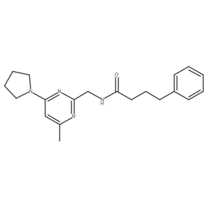 N-((4-methyl-6-(pyrrolidin-1-yl)pyrimidin-2-yl)methyl)-4-phenylbutanamide Structure