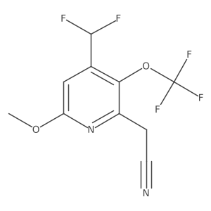 2-(4-(Difluoromethyl)-6-methoxy-3-(trifluoromethoxy)pyridin-2-yl)acetonitrile结构式