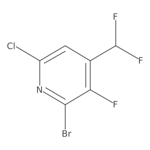 2-Bromo-6-chloro-4-(difluoromethyl)-3-fluoropyridine结构式